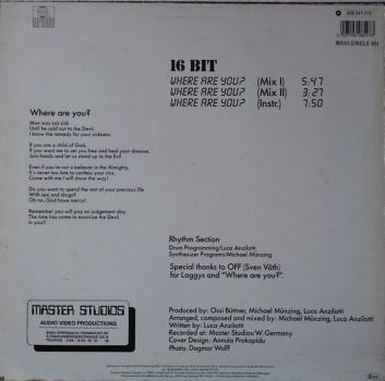 16 Bit - Where Are You ? (Mix I) / (MixII) / (Instrumental) - 12"