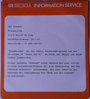 Any Trouble - Foundations / You'd Better Go Home - 7"