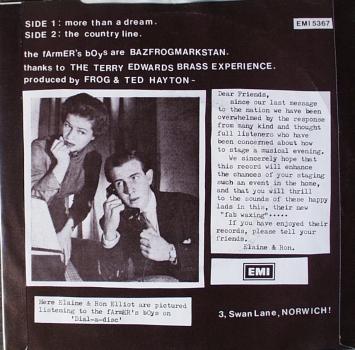 Farmer's Boys, The - More Than A Dream / The Country Line - 7"