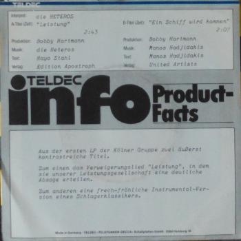 Heteros, Die - Leistung / Ein Schiff Wird Kommen - 7"