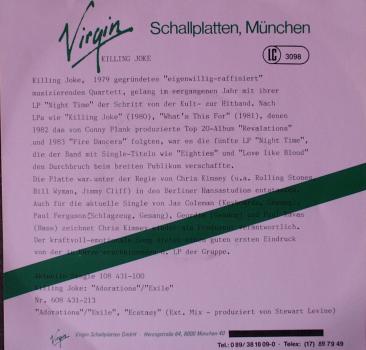 Killing Joke - Adorations / Exile  - 7"