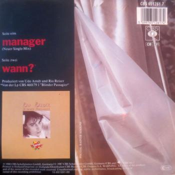 Reiser, Rio - Mein Manager Erledigt Das Für Mich (2x) / Wann ? - 7"