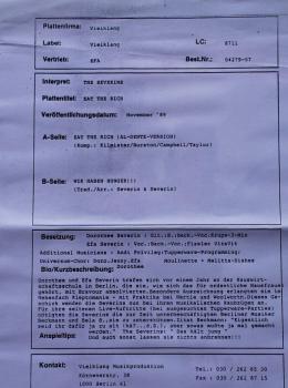 Severins, The - Eat The Rich / Wir Haben Hunger !! - 7"