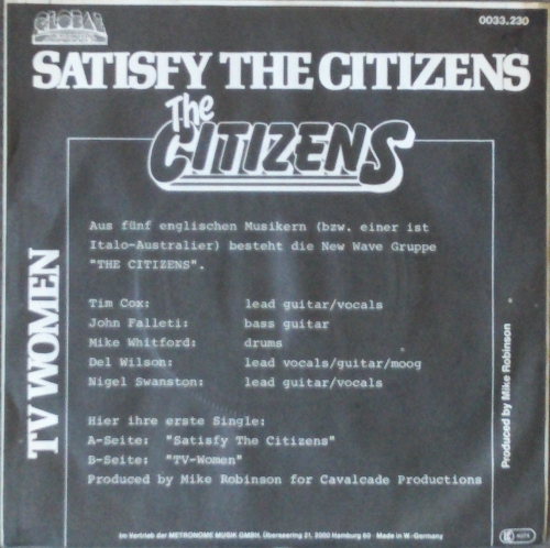 Citizens, The - Satisfy The Citizens / TV Women - 7"