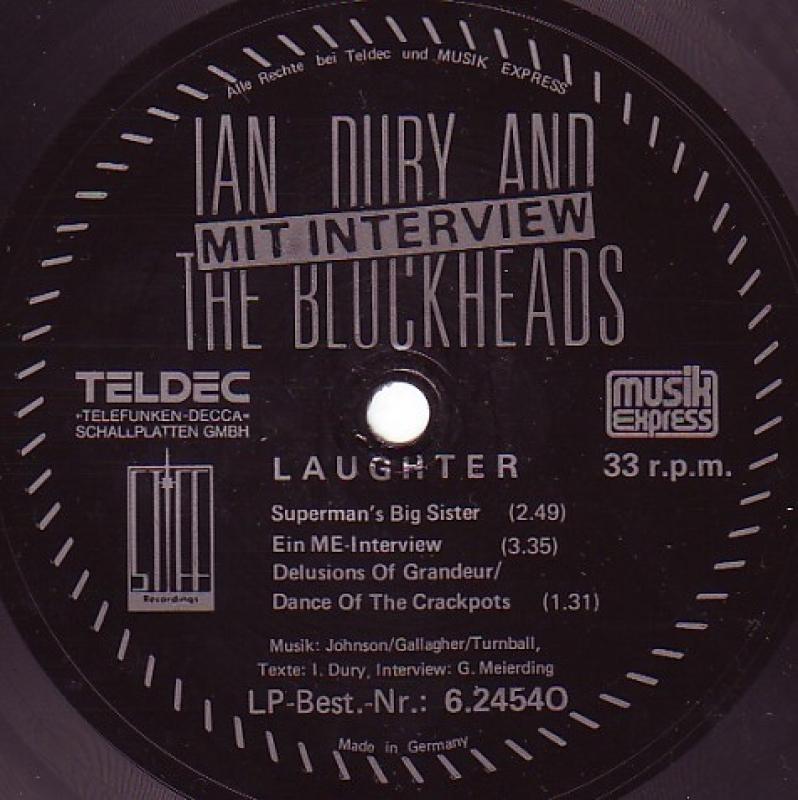 Dury, Ian & The Blockheads - Laughter - 7"