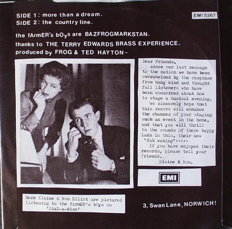 Farmer's Boys, The - More Than A Dream / The Country Line - 7"