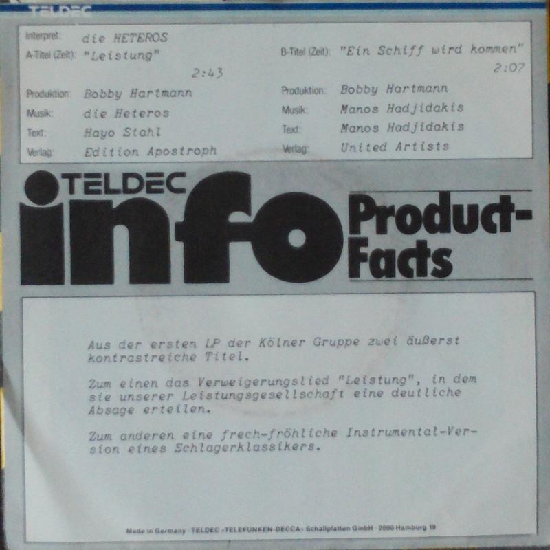 Heteros, Die - Leistung / Ein Schiff Wird Kommen - 7"