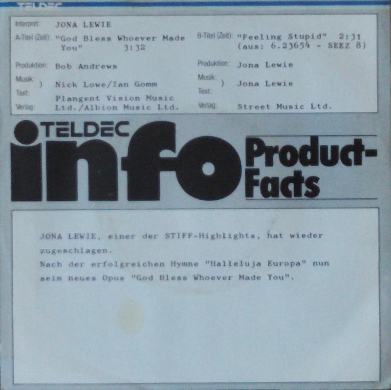 Lewie, Jona - God Bless Whoever Made You / Feeling Stupid - 7"