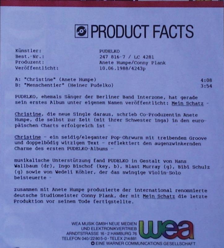 Pudelko - Christine / Menschentier - 7"