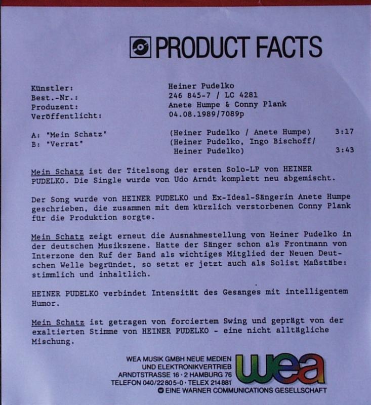 Pudelko - Mein Schatz / Verrat - 7"