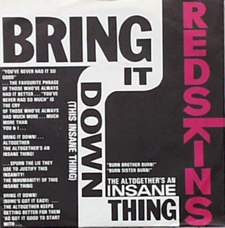 Redskins - Bring It Down /  You Want It ? They've Got It - 7"